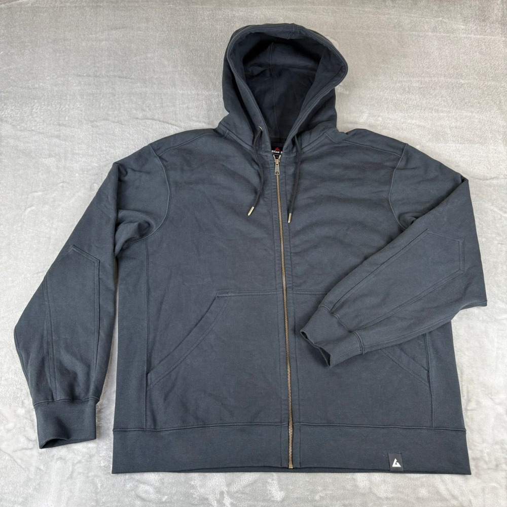 American Giant Relaxed Full Zip Hoodie Mens XL Black Heavy $175 USA New NWOT